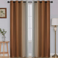 SimpleHome Ombre Burnt Orange to Grey White Curtains for Living Room 52x84L