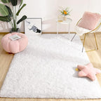 Chicrug Soft Area Rugs for Bedroom Living Room Plush Fluffy Rug 9x12 Feet, Shag Furry Area Rug Carpet Non Shedding for Nursery Children Kids Girls Room Home Decorative, Cream