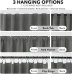 Deconovo Blackout Curtains, Thermal Insulated, W42 x L45 2 Panels, Back Tab, Machine Washable, Room-Darkening Drapes for Bedroom/Living Room Light Grey