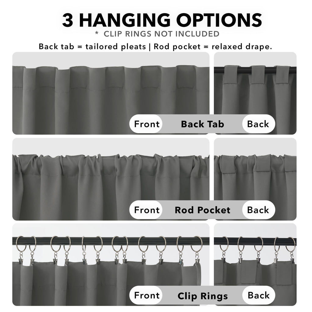 Deconovo Blackout Curtains for Bedroom, Living Room Curtains 63 Inches Long