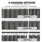 Deconovo Blackout Curtains for Bedroom, Living Room Curtains 63 Inches Long