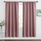 RYB HOME Blackout Curtains for Bedroom Living Room 72 inches Long, Thermal Insulated Privacy Rod Pocket Drapes for Nursery Office Home Theater, Width 42 by Length 72, Dusty Rose, 2 Panels