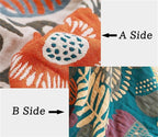 MSGKV Cotton Throw Blanket for Couch Bed 90''x98'', Floral Soft Farmhouse Blanket Spring Decorative Quilt Gifts for Women Muslin
