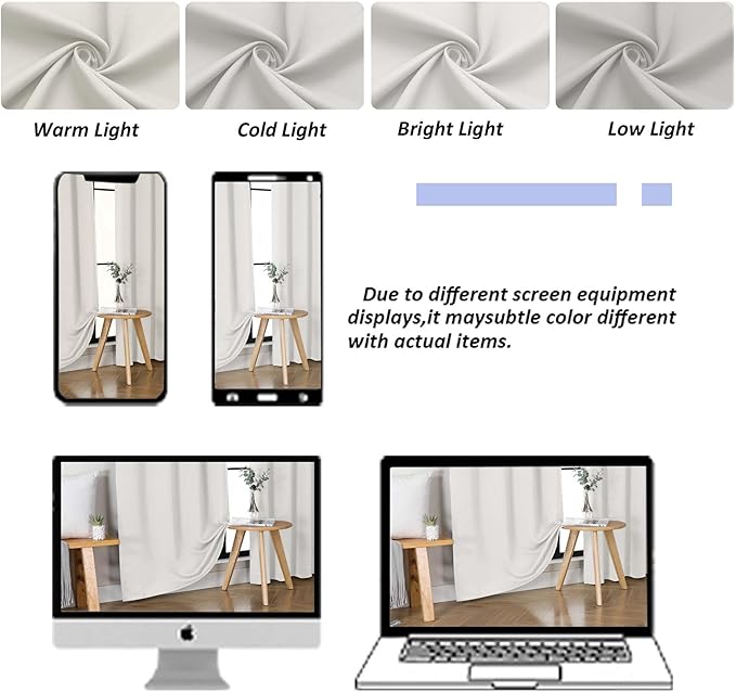 Simplebrand Ava Natural Short 36 Inches Blackout Curtain 2 Panels Set, Half Window Rod Pocket Privacy Curtain Tiers for Kitchen, Curtains Blackout for Bathroom Shades, W40 x L36 Inch, Natural