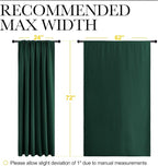 NICETOWN 2 Panels Blackout Curtains, Rod Pocket Window Curtains Room Darkning Drapes for Bedroom/Living Room, Thermal Insulated Solid Draperies for Home Office/Study, 62 by 72-Inch, Hunter Green