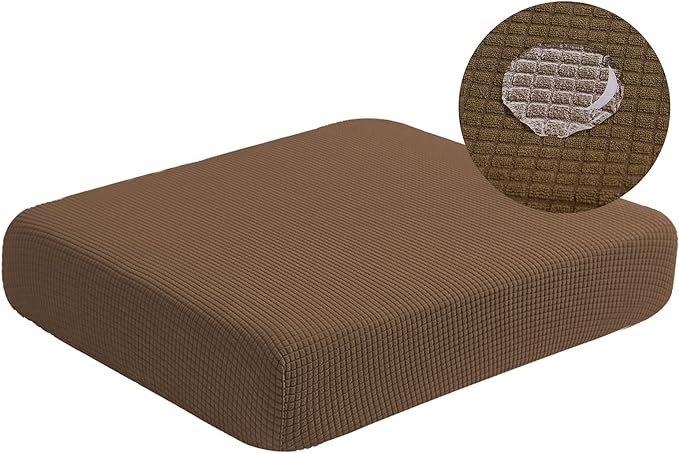 Water Resistant Couch Cushion Covers Stretch Sofa Seat Slipcover for Pets, Thick RV Dinette Cushion Covers Sofa Protector, Washable (Small, Coffee)