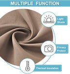 RYB HOME Cafe Blackout Curtains 24 inch Length, RV Curtains for Camper Windows, Mini Short Small Insulating Light UV Heat Blocking Privacy Half Window Tiers, Width 42 by Length 24, Mocha, 2 Panels