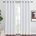 NICETOWN Room Darkening Curtains for Living Room - Easy Care Solid Thermal Insulated Grommet Room Darkening Curtains/Panels/Drapes for Bedroom (2 Panels, 55 by 86, Greyish White)