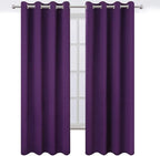 LEMOMO Purple Blackout Curtains 52 x 84 Inch Length/Set of 2 Curtain Panels/Thermal Insulated Room Darkening Curtains for Bedroom