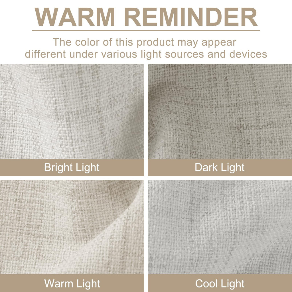 Linen Textured Total Blackout Curtains for Bedroom 108 Inches Long, Beige