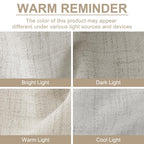 Linen Textured Total Blackout Curtains for Bedroom 108 Inches Long, Beige