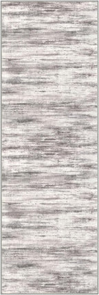 KOZYFLY Modern Abstract Kitchen Runner Rug, 2x6 Washable Rug Runner Non-Slip Soft Striped Hallway Runner Rugs, Grey/Light Beige/Brown Print Carpet Runner for Entryway Bathroom