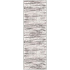KOZYFLY 3x8 Ft Rug Modern Ombre Runner Rug for Hallway, Washable Kitchen Rugs Non-Slip Soft Striped Entryway Rug, Print Grey/Light Beige/Brown Abstract Carpet for Laundry Nursery