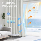 Joydeco Blackout Curtains for Bedroom - 84 Inch Long 100% Light Blocking 2 Panels Set White Drapes, Thermal Insulated Room Darkening Curtains, Linen Textured for Living Room, Rod Pocket & Back Tabs