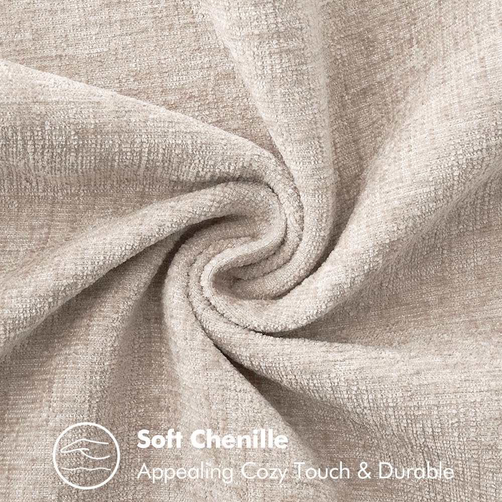MIULEE Decorative Couch Throw Pillow Covers 20x20 Inch Taupe 2 Pack