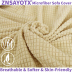 ZNSAYOTX Super Stretch Chair Slipcover Universal Sofa Chair Covers for Living Room Dogs Pet Furniture Protector Spandex Armchair Slipcovers with Anti Slip Foam Sticks (Beige, Chair)