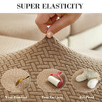 Disayu Sofa Covers Couch Covers for Sofa Pet Friendly Couch Cushion Covers Universal Sofa Covers Washable Stretch Slipcovers for Sectional Sofa (Texture Light Coffee, 2 Seats + Chaise Cover)