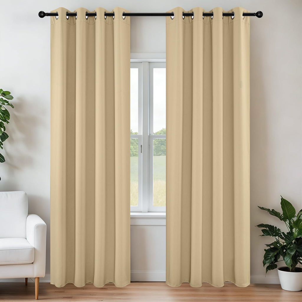 Joydeco Long Blackout Curtains for Bedroom & Living Room 120 Inch 2 Panels