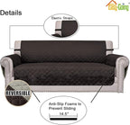 Easy-Going Sofa Slipcover Reversible Loveseat Sofa Cover Couch Cover for 2 Cushion Couch Furniture Protector with Elastic Straps for Pets Kids Dog Cat (Oversized Loveseat, Chocolate/Beige)