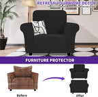 ZNSAYOTX Chair Cover with Arms (30"-47"), New Striped Sofa Chair Covers for Living Room, Dogs Pet Friendly Anti-Slip Chair Protector Spandex Armchair Slipcovers (Black, Chair)