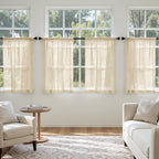 MIULEE Cream Sheer Curtains 63 Inches Long 4 Panels 42 x 63 Inches