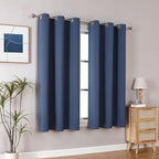ChrisDowa Grommet Blackout Curtains for Bedroom and Living Room - 2 Panels Set Thermal Insulated Room Darkening Curtains (Stone Blue, 42W x 63L)