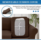 XINEAGE 2026 New 4 Pieces Couch Covers for 3 Cushion Couch Super Stretch Thick Soft Sofa Cover Anti Slip Sofa Slipcover Dogs Cats Furniture Protector (Coffee, 71"-91")