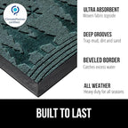 GORILLA GRIP 100% Waterproof All-Season WeatherMAX Doormat, US Designed Natural Rubber, Stain and Fade Resistant, Low Profile Indoor Outdoor Door Mats, Easy Clean Patio Mat, 29x17, Green Snowscape