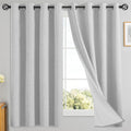 Yakamok White Linen Textured Curtains 63 Inches Long for Living Room