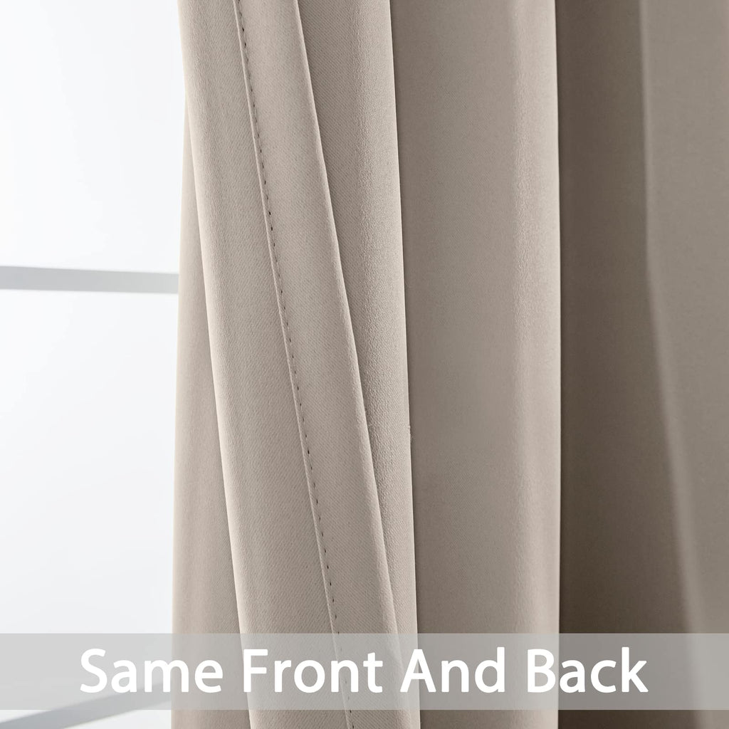 Yakamok Blackout Curtains 38x84 inch Natural Thermal Drapes-Bedroom