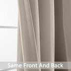 Yakamok Blackout Curtains 38x84 inch Natural Thermal Drapes-Bedroom