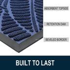 Colorxy Waterproof Front Doormat, Sturdy Natural Rubber Door Mat, 47x32