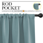 NICETOWN Greyish Blue Blackout Curtains Panels for Window, Thermal Insulated Rod Pocket Blackout Drapes/Draperies for Living Room (2 Panels, W52 x L63 inches)