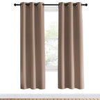 NICETOWN Kitchen Blackout Curtains and Drapes, 1 Pair, 34 inches by 70 Inch, Cappuccino, Triple Weave Energy Saving Thermal Insulated Solid Grommet Blackout Panels for Patio