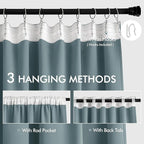 MIULEE Greyish Blue Back Tab Blackout Curtains 52x90 Inch Long 2 Panels Set