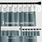 MIULEE Greyish Blue Back Tab Blackout Curtains 52x102 Inch Long 2 Panel Set