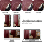 Chyhomenyc Burgundy Sheer Valances for Windows - Light Filtering Small Kitchen Curtains, Rod Pocket Short Top Window Treatment Decor for Living Room Bathroom Basement, 42Wx16L inches, 2 Panels