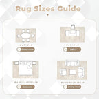 Area Rugs 9x12 for Living Room: Washable Rug Modern Abstract Neutral Soft Non-Slip Low-Pile Indoor Large Carpet for Bedroom Dining Room Playroom Home Office (Beige, 9'x12')