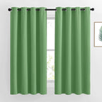 NICETOWN Insulated Blackout Curtains and Drapes - Microfiber Energy Saving Thermal Insulated Solid Grommet Blackout Draperies for Kitchen (1 Pair, 52 inches by 54 Inch, Forest Green)