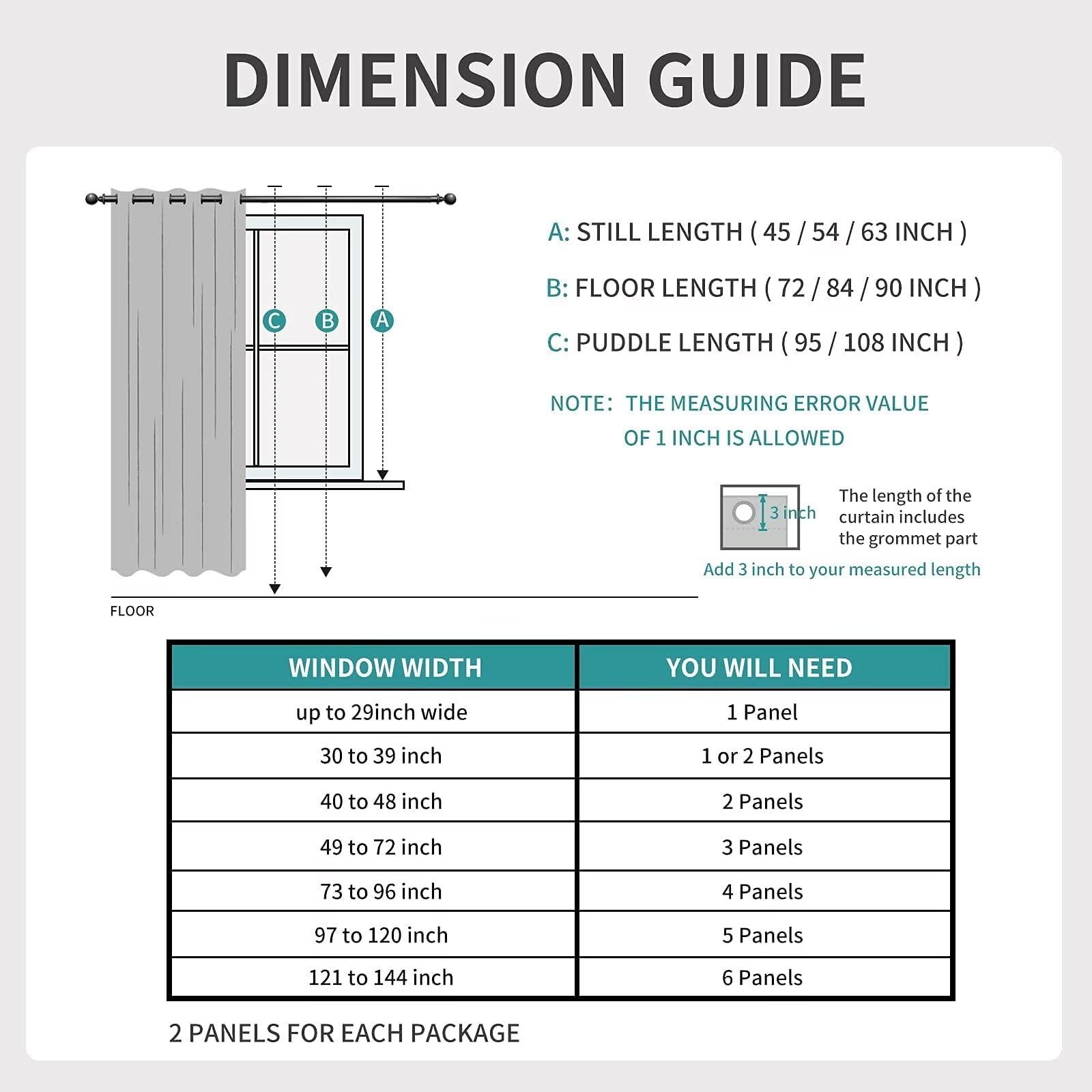 Joydeco Blackout Curtains 72 inches Long 2 Panels Set, Thermal Insulated Long Curtains & Drapes 2 Burg, Room Darkening Grommet Drapes for Bedroom Living Room Windows (W42 x L72 Inch, Peacock Blue)