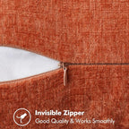 MIULEE Pack of 2 Couch Throw Pillow Covers 18x18 Inch Rust Farmhouse Decorative Pillow Covers with Stitched Edge Soft Chenille Solid Dyed Pillow Covers for Sofa Bed Living Room