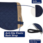 PureFit Reversible Quilted Sofa Cover, Water Resistant Slipcover Furniture Protector, Washable Couch Cover with Non Slip and Elastic Straps for Kids, Dogs, Pets (Small Recliner, Navy/Ivory)