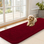 OLANLY Dog Door Mat for Muddy Paws 59x20, Super Absorbent Chenille Mud Mat