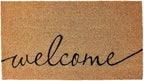 KANKUN Coco Coir Door Mat with Heavy Duty Backing, Welcome Doormat (17" x 30"), Doormat Entrance (Welcome1-1Pack)