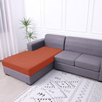 hyha Waterproof Couch Cushion Covers, Sectional Sofa Cushion Slipcovers L Shape, Thick Stretch Jacquard Fabric, Washable Chaise Lounge Cover with Elastic Bottom (1 Piece for Chaise, Rust)