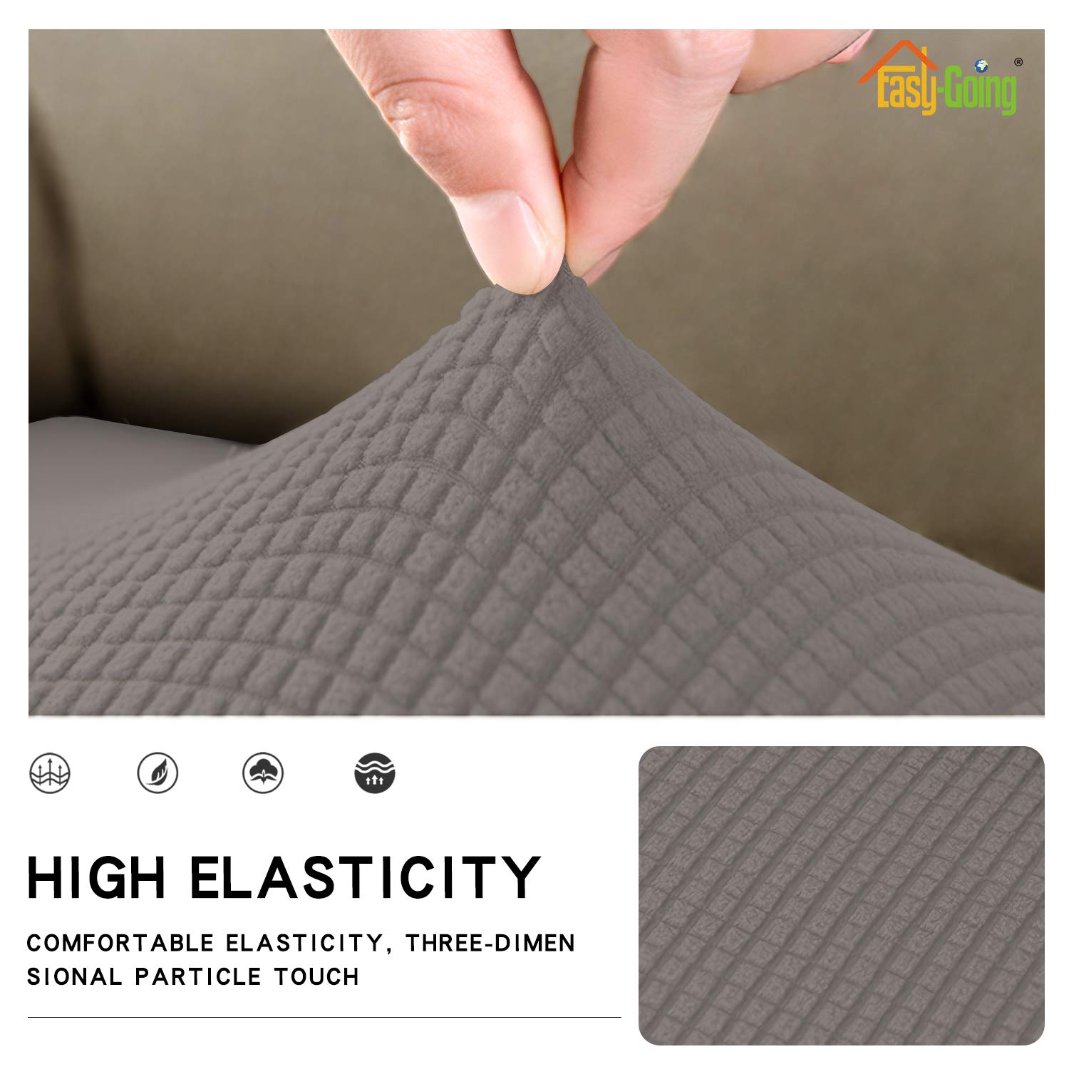 Easy-Going Stretch 1 Piece Couch Cushion Cover for Sofa
