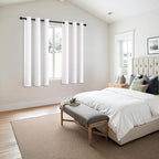 MIULEE Pure White Room Darkening Curtains - Grommet Top Bedroom Window Treatment Curtains Thermal Insulated Drapes for Living Room Kitchen Light Blocking Drapery, 40 x 54 Inches Long, 2 Panels