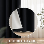 Yakamok Grey 100% Blackout Curtains W100xL84 inch Gray Sliding Door Drapes
