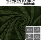 U-NICE HOME Stretch Futon Cover Armless Bed Slipcover - Soft Jacquard Fabric Washable for Pet Friendly, Bronze Green