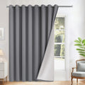 Yakamok 100% Blackout Curtains W100xL84 inch Black Sliding Door Drapes